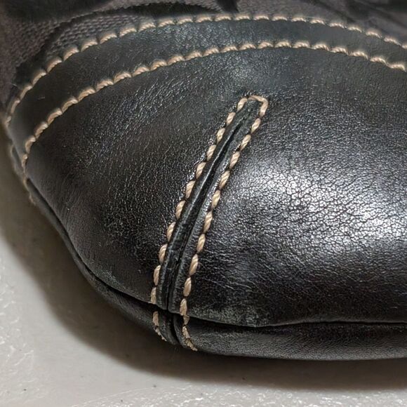 Coach signature classic canvas leather shoulder bag F05M-3577 Authentic Y2K Soho - Picture 7 of 11